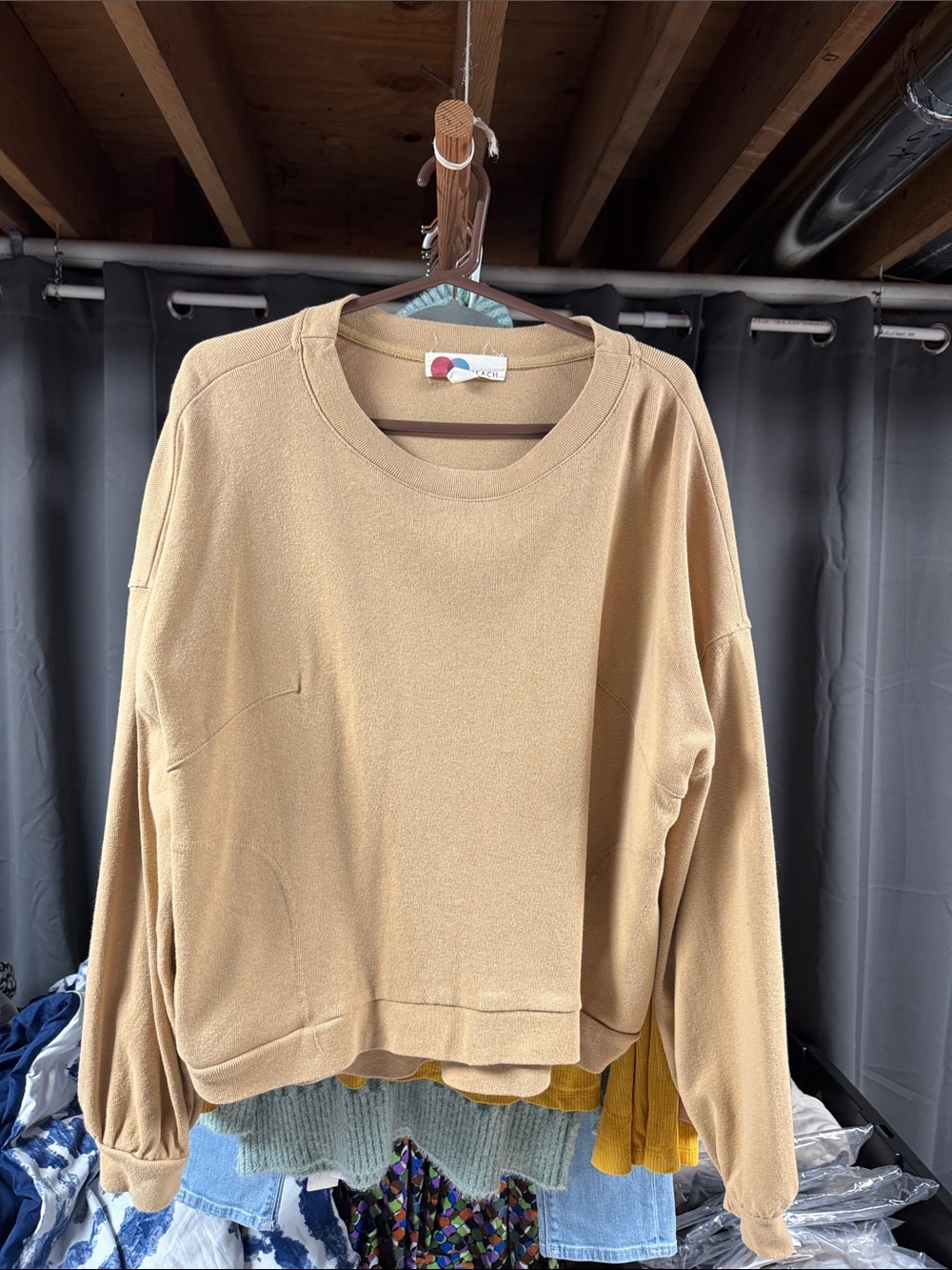 Free People Relaxed Crewneck Sweater - Camel